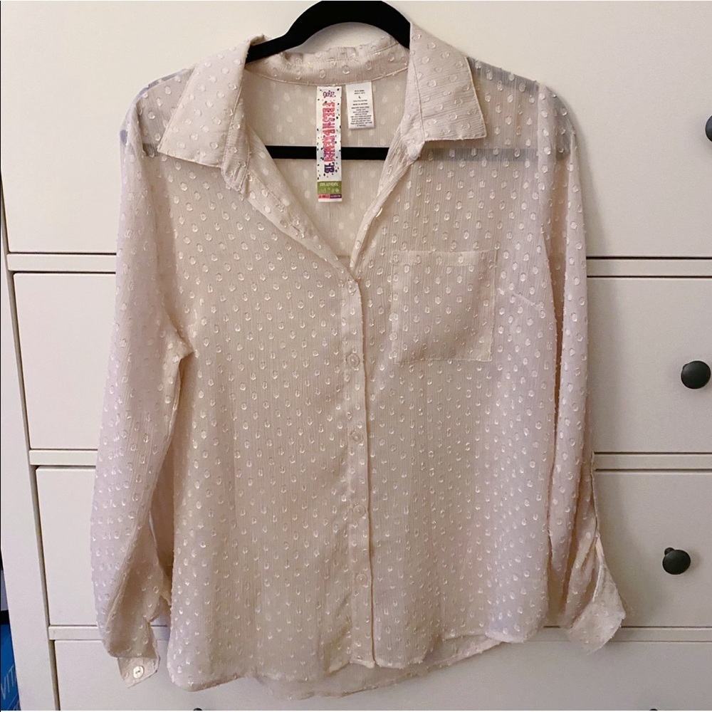 Cream Polka Dot Blouse